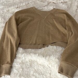 Zara Camel Cropped Pullover